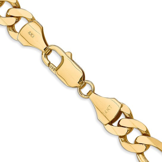 14k 8.75mm Flat Figaro Chain