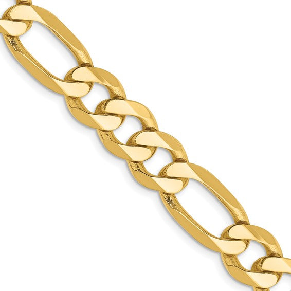 14k 8.75mm Flat Figaro Chain