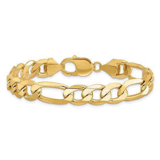 14k 10mm Flat Figaro Bracelet