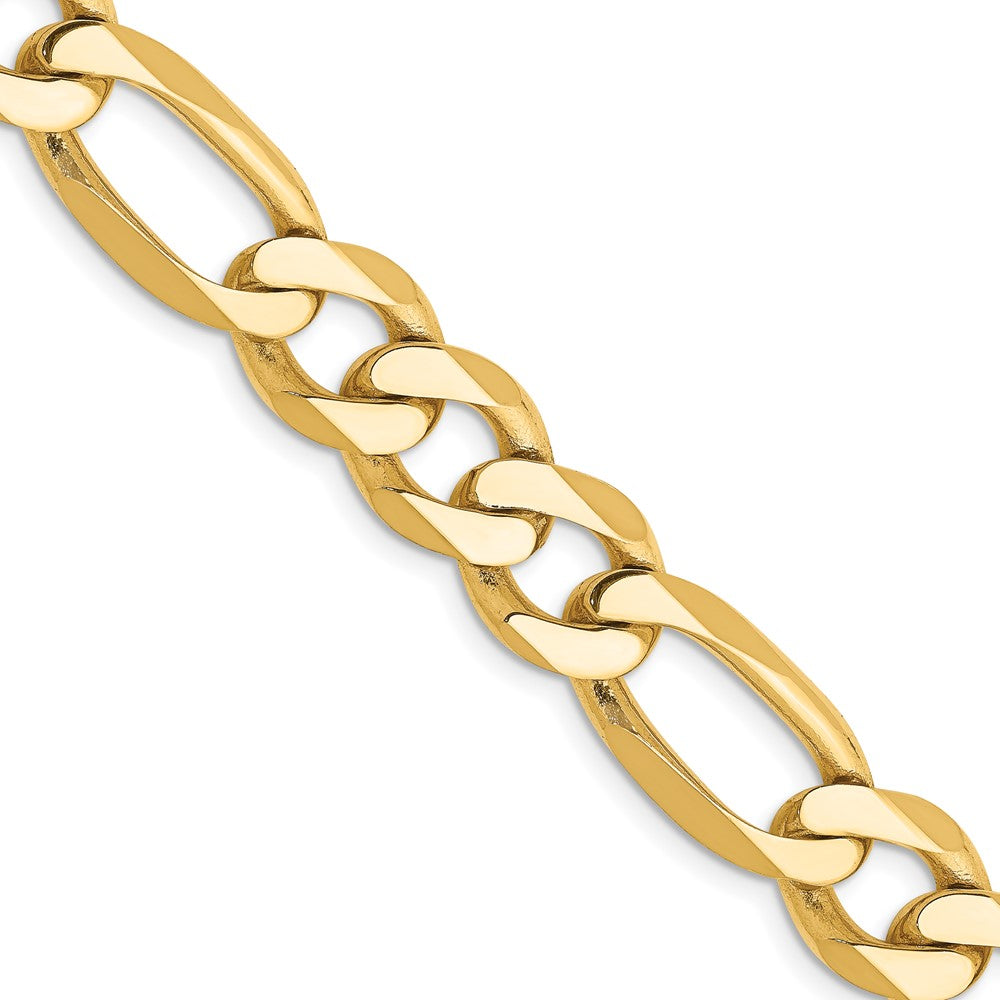 14K Yellow Gold Flat Figaro Chain — 10 mm