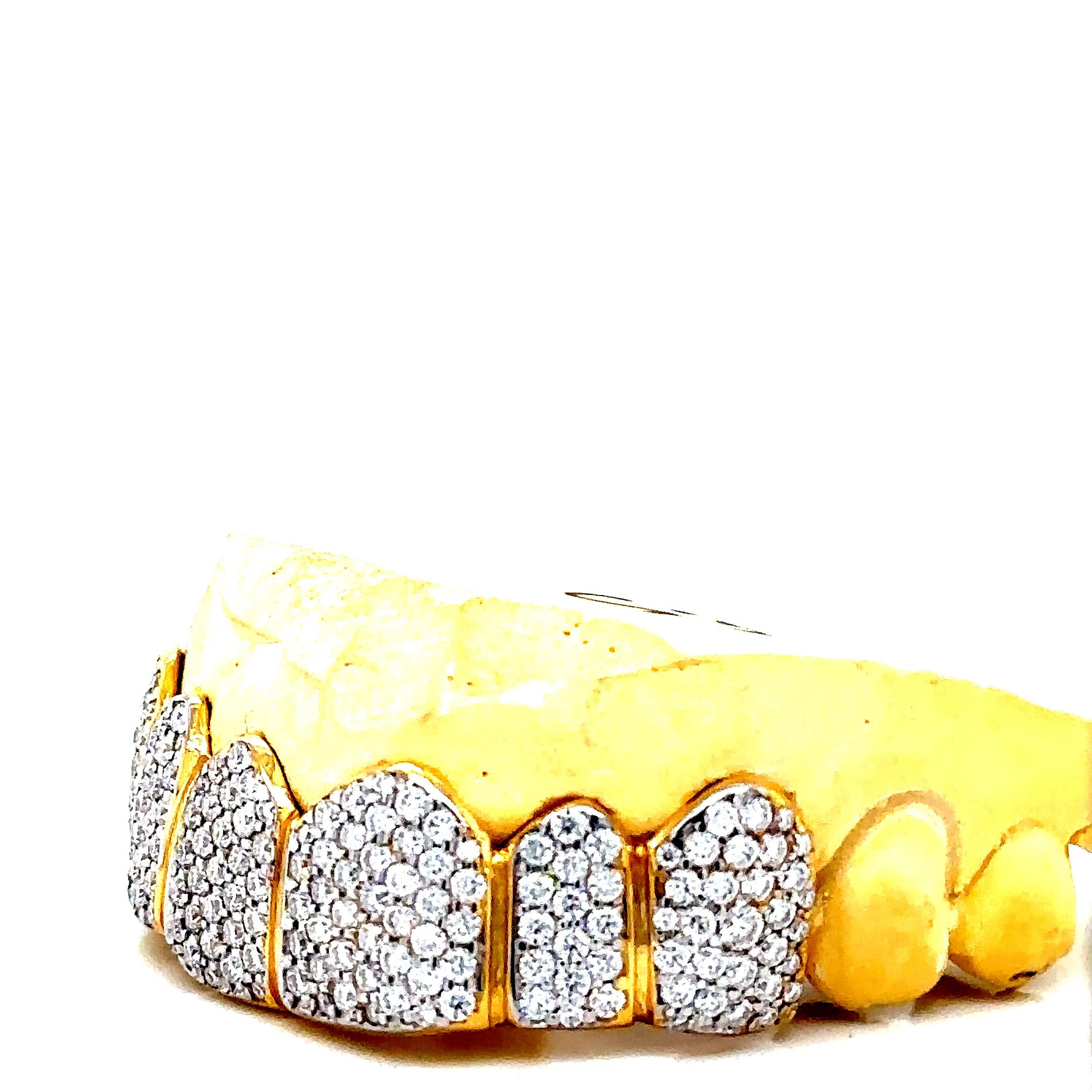 6pc Gold Moissanite Honeycomb Grillz