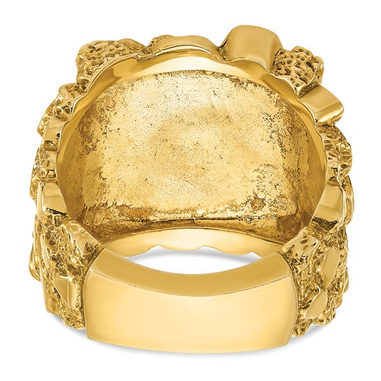14k Square Nugget RIng