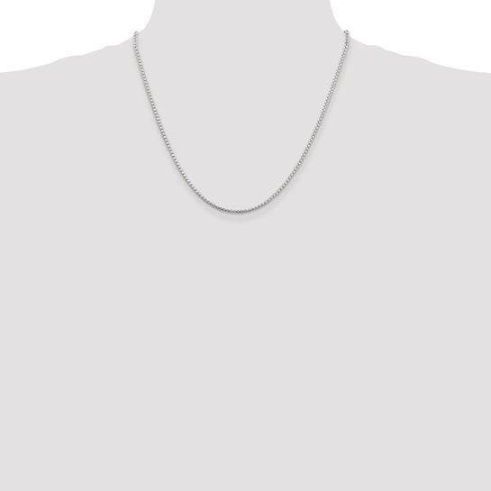 Sterling Silver 2.0mm Diamond-cut Box Chain