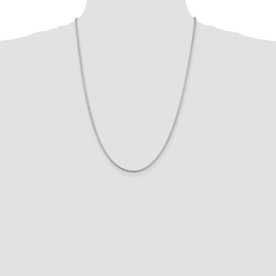 Sterling Silver 2.0mm Diamond-cut Box Chain
