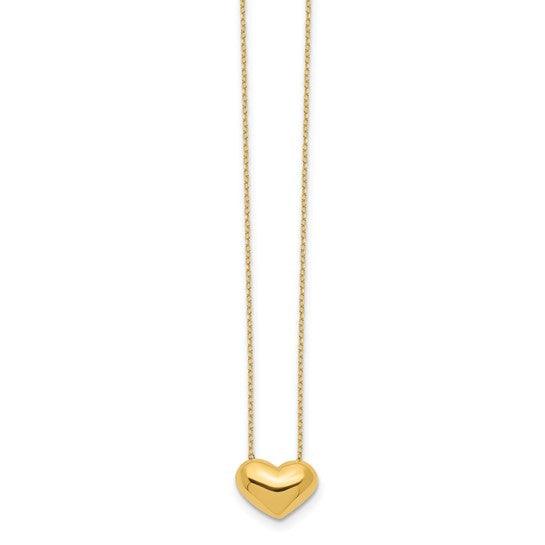 14k Polished Puffed Heart Necklace