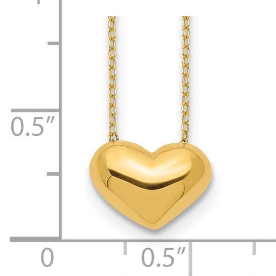 14k Polished Puffed Heart Necklace