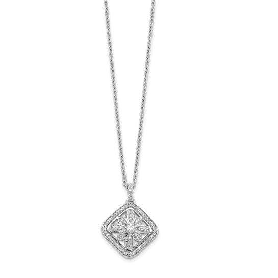 14k White Gold Diamond Vintage Necklace