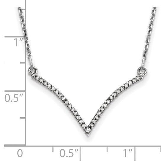 14k Gold Diamond V Necklace