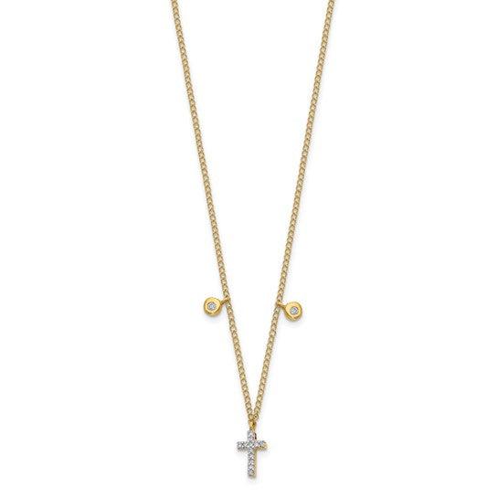 14k Diamond Cross 18 inch Necklace
