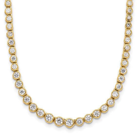 14k Lab Grown Diamond Graduated with 2" extension Necklace