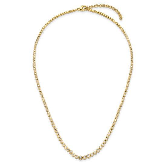 14k Lab Grown Diamond Graduated with 2" extension Necklace