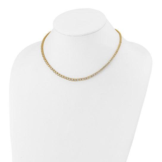 14k Lab Grown Diamond Graduated with 2" extension Necklace