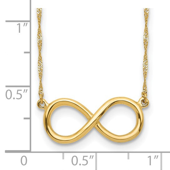 14K Polished Infinity Necklace