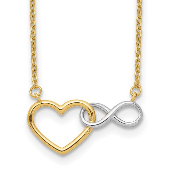 Gold Heart with Infinity Symbol Necklace