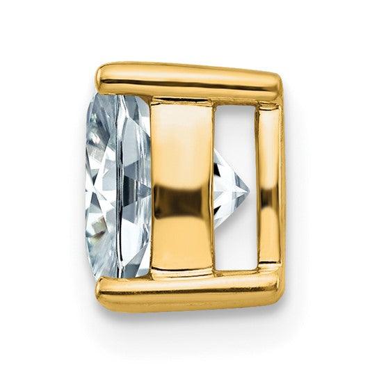 14k Cushion Moissanite Solitaire Pendant Necklace