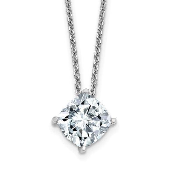 14k Cushion Moissanite Solitaire Pendant Necklace
