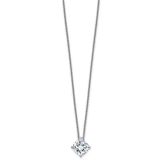 14k Cushion Moissanite Solitaire Pendant Necklace