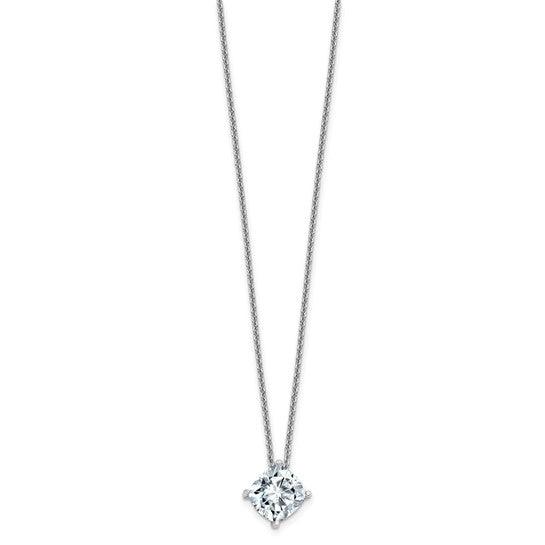 14k Cushion Moissanite Solitaire Pendant Necklace