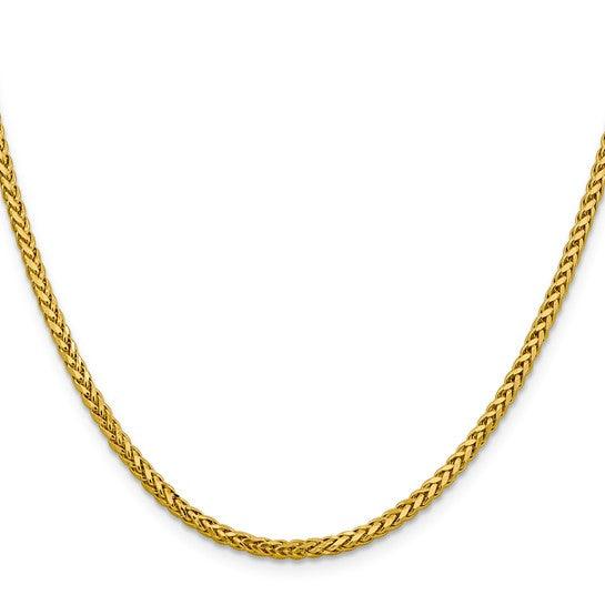 14k 2.50mm Semi-solid Diamond Cut Wheat Chain