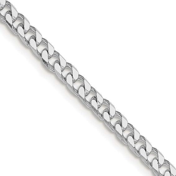 Sterling Silver Rhodium-plated 3.5mm Curb Chain