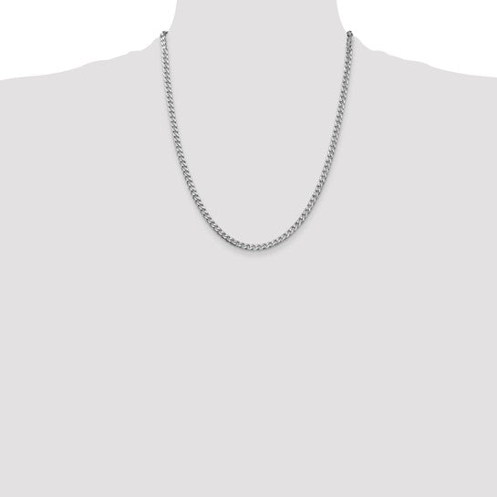 Sterling Silver Rhodium-plated 3.5mm Curb Chain