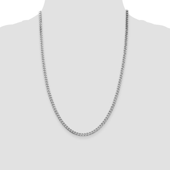 Sterling Silver Rhodium-plated 3.5mm Curb Chain