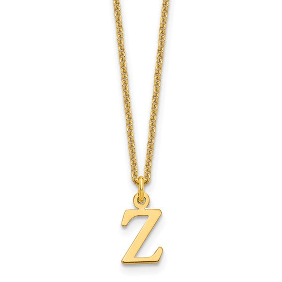 Gold Letter Z Initial Necklace
