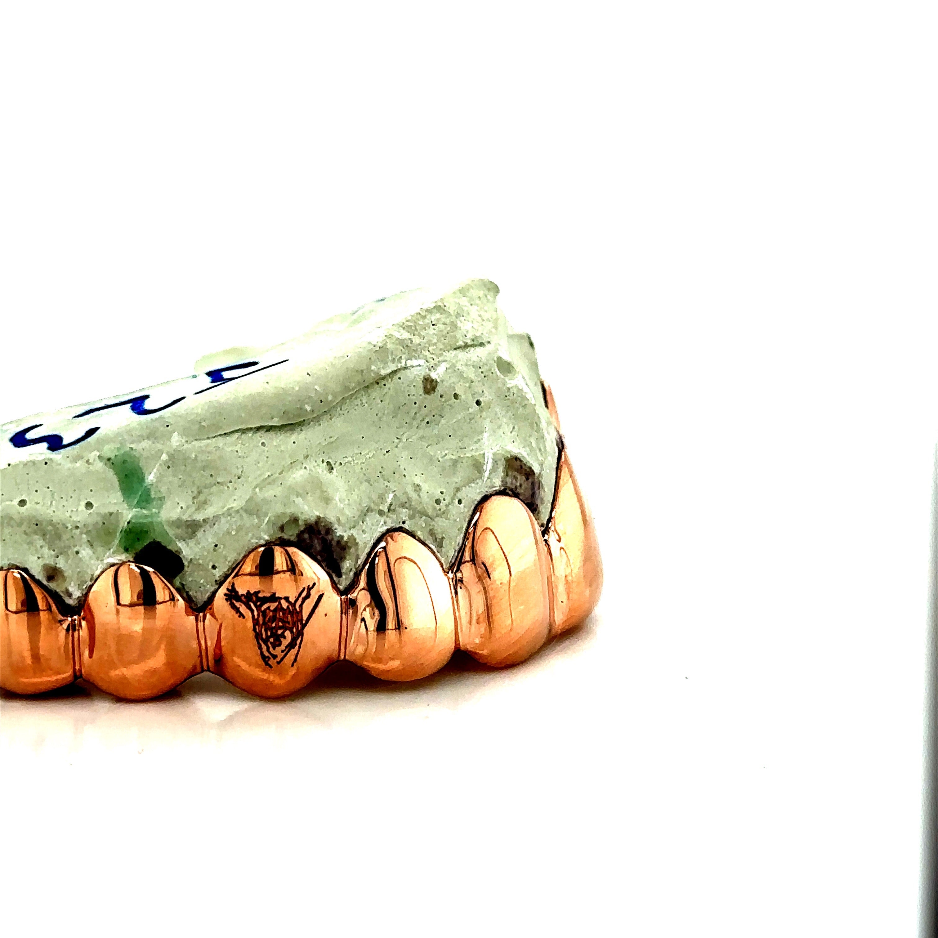 10pc Rose Gold Engraved Top Grillz