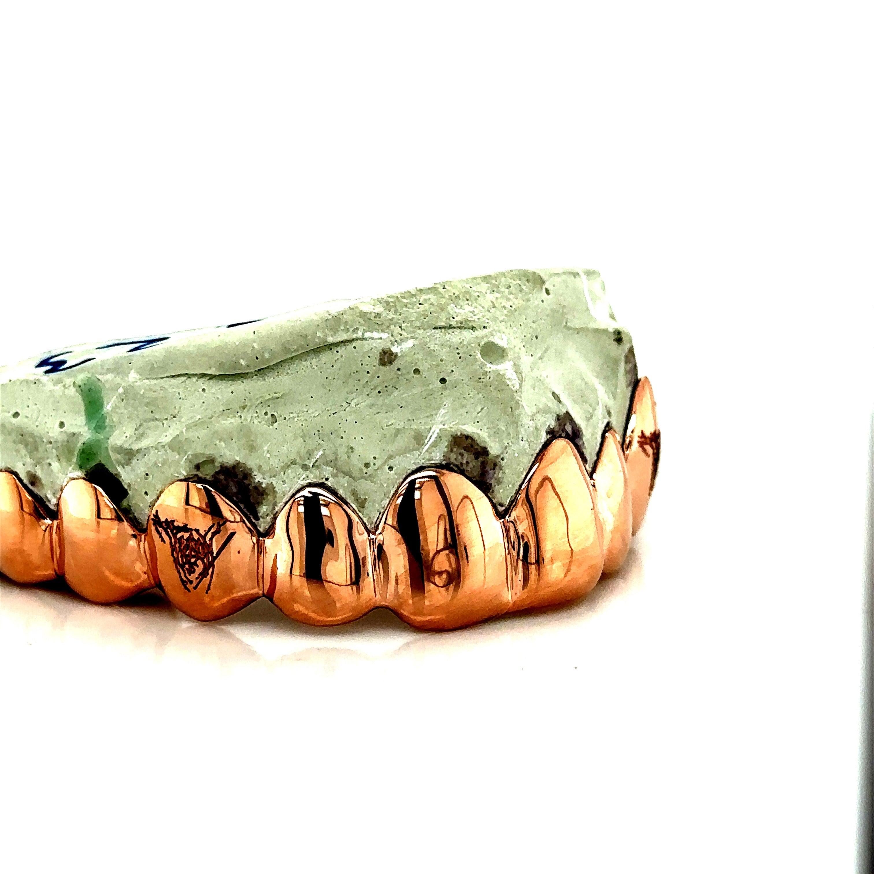 10pc Rose Gold Engraved Top Grillz