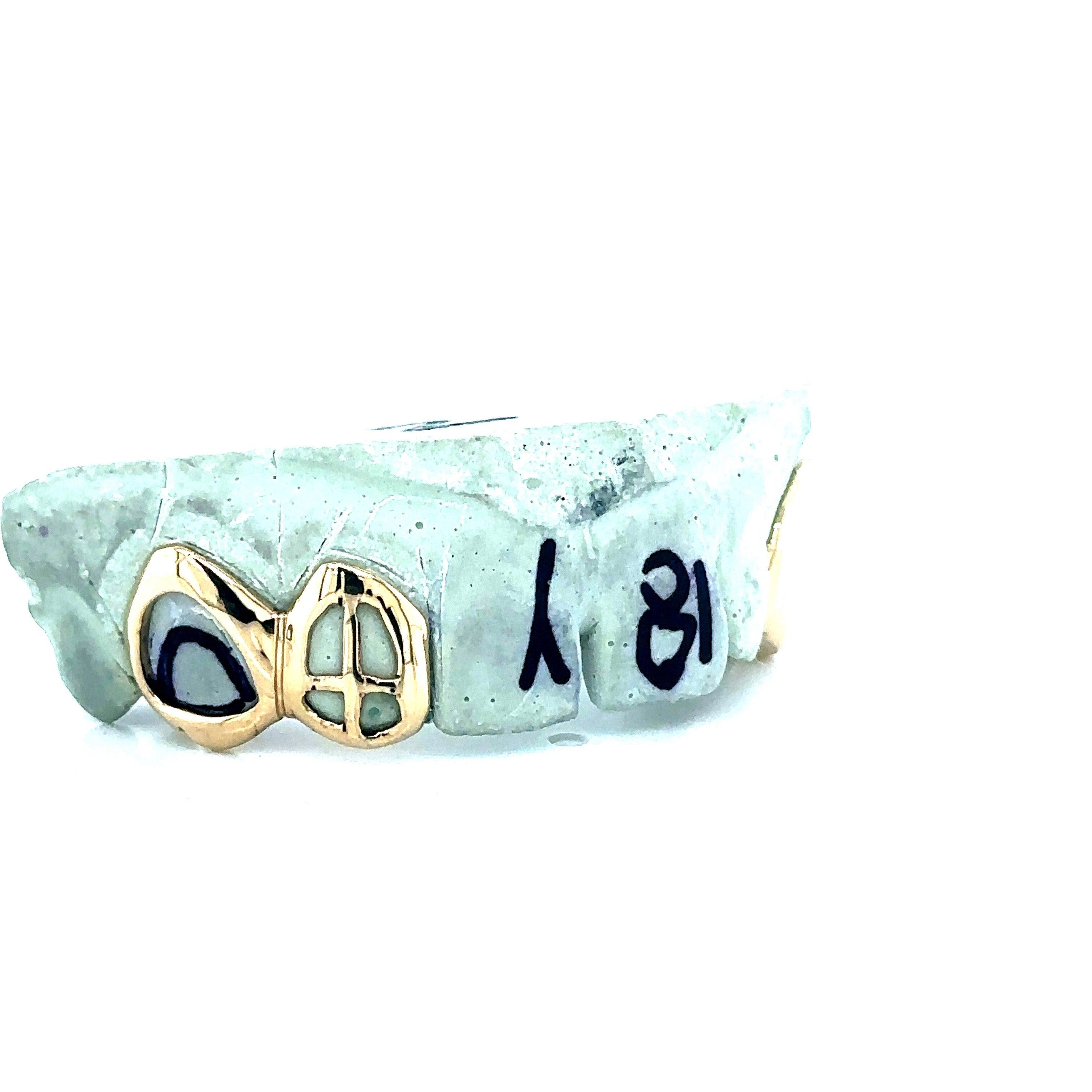 2pc Gold Open Face Right Side Grillz