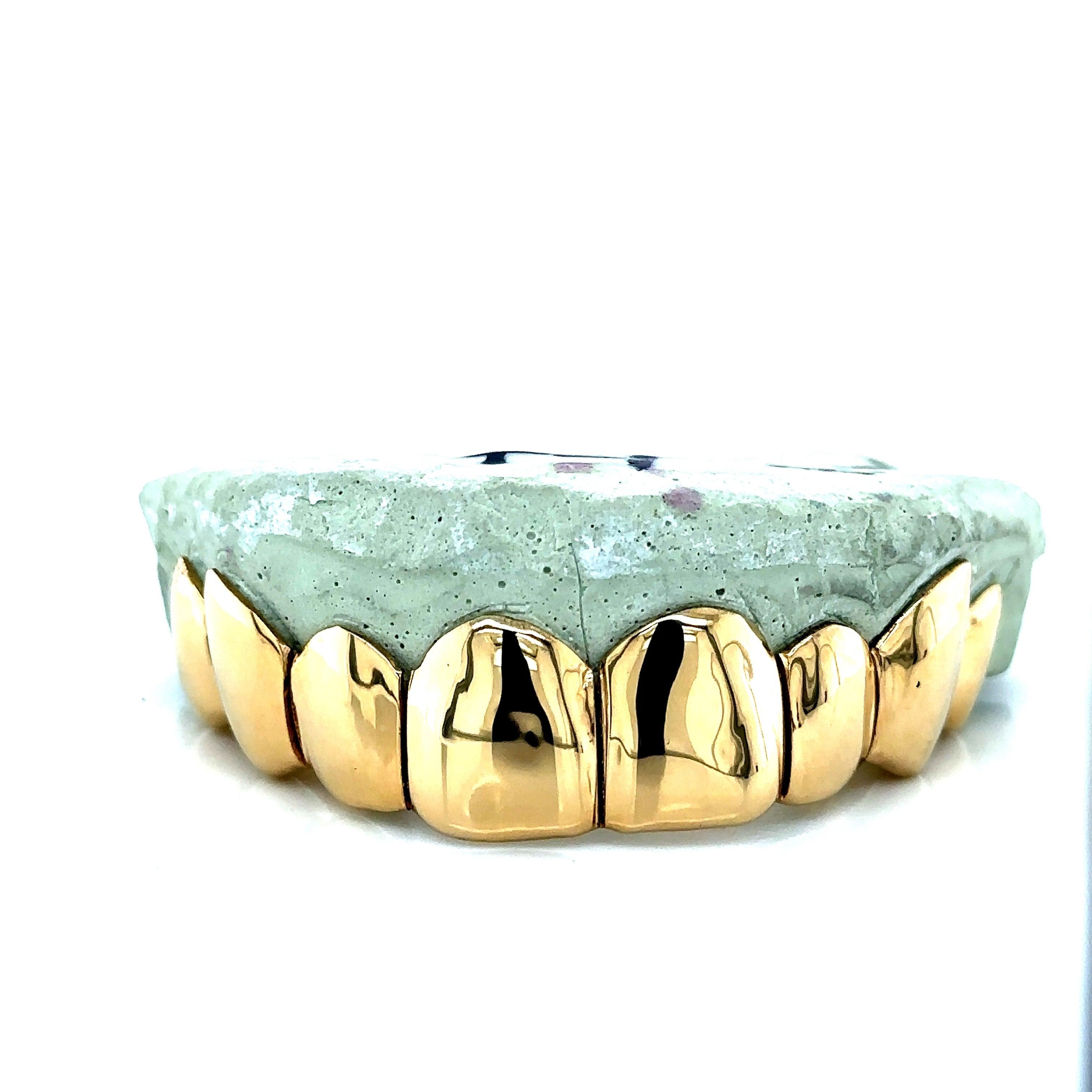 8pc Gold Perm Cut Top Grillz