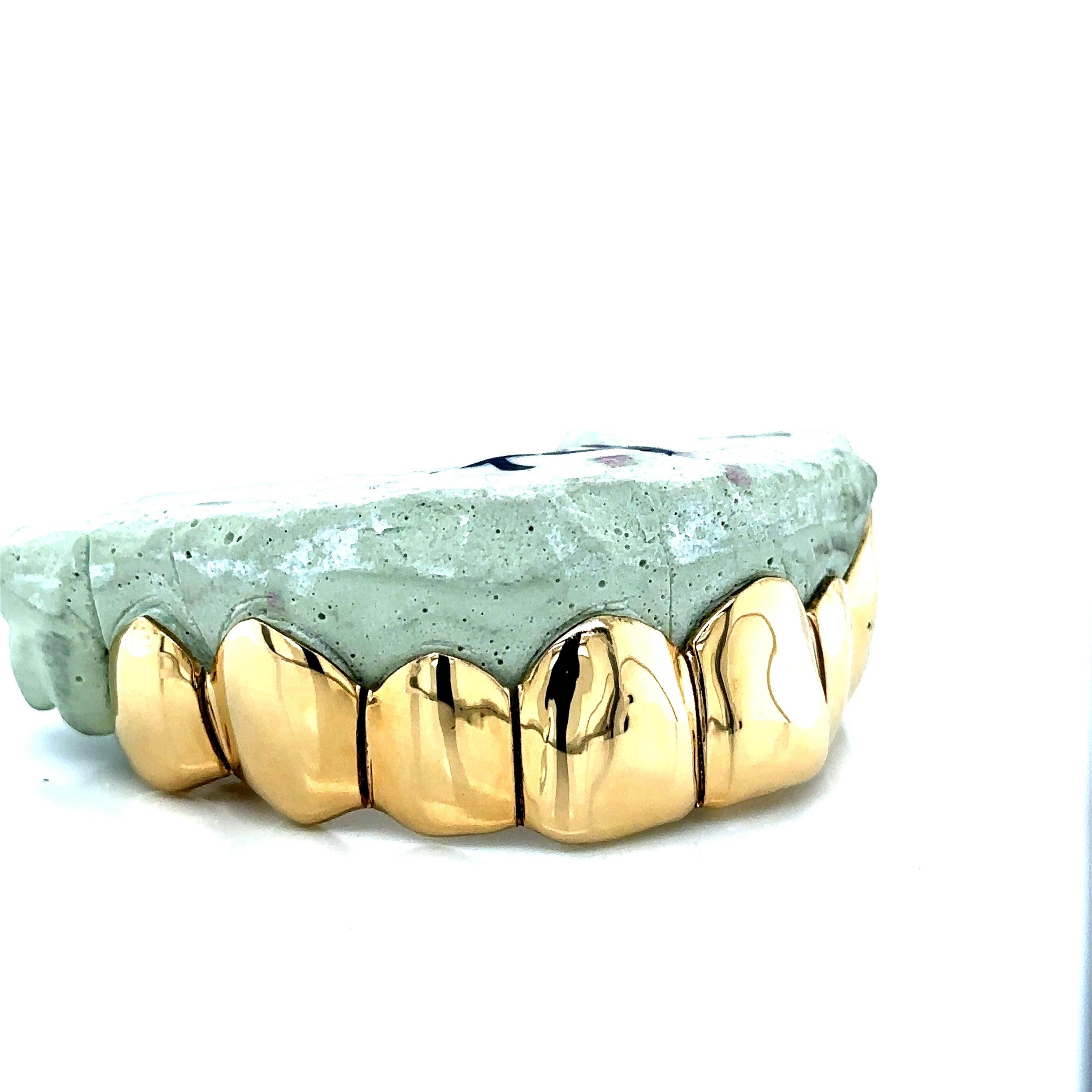 8pc Gold Perm Cut Top Grillz