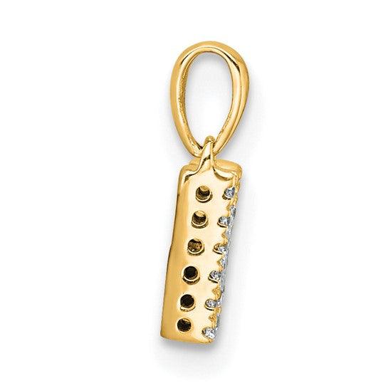 Gold Diamond M Pendant