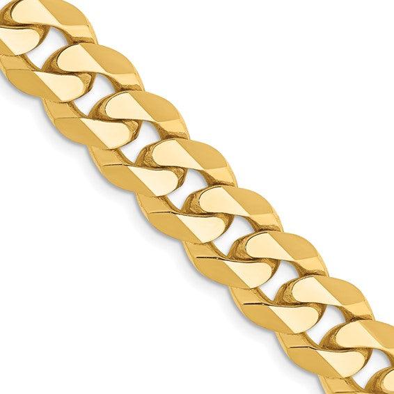 14k 9.5mm Beveled Curb Chain
