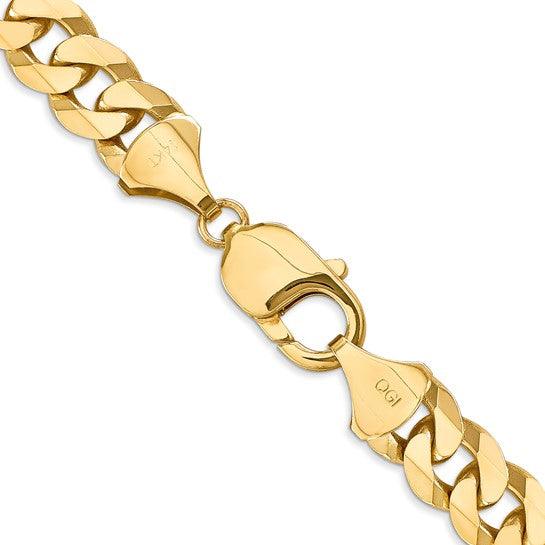 14k 9.5mm Beveled Curb Chain