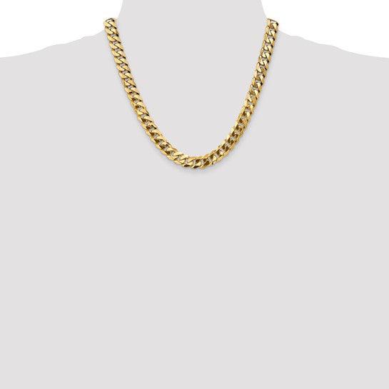 14k 9.5mm Beveled Curb Chain