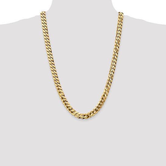 14k 9.5mm Beveled Curb Chain