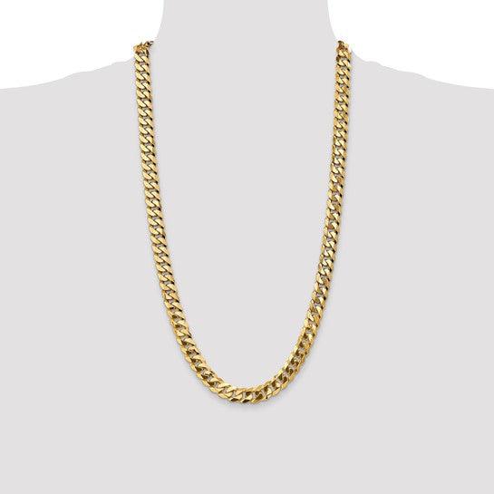 14k 9.5mm Beveled Curb Chain