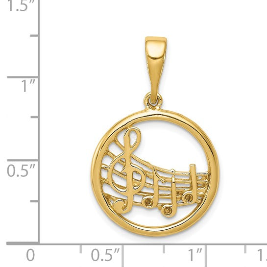 14k Polished Musical Notes Pendant