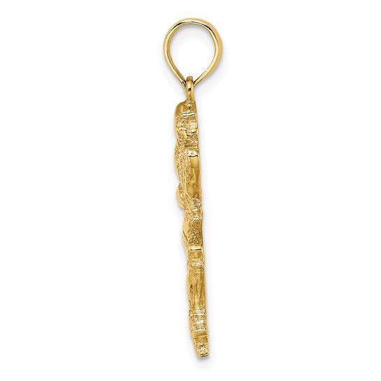 14K Polished Running Football Player Charm