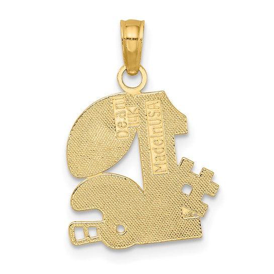 14K #1 Football with Helmet Charm