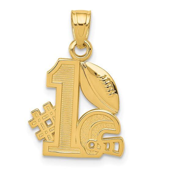 14K #1 Football with Helmet Charm