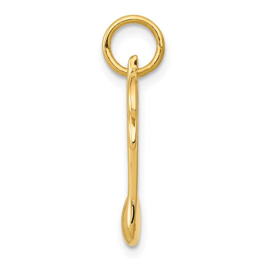 14k Flat-Backed Musical Note Charm