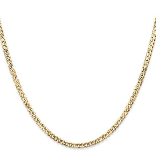 14k 3mm Open Concave Curb Chain