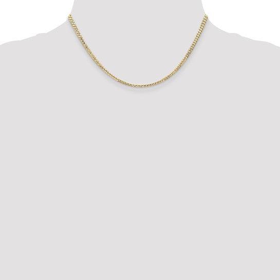 14k 3mm Open Concave Curb Chain