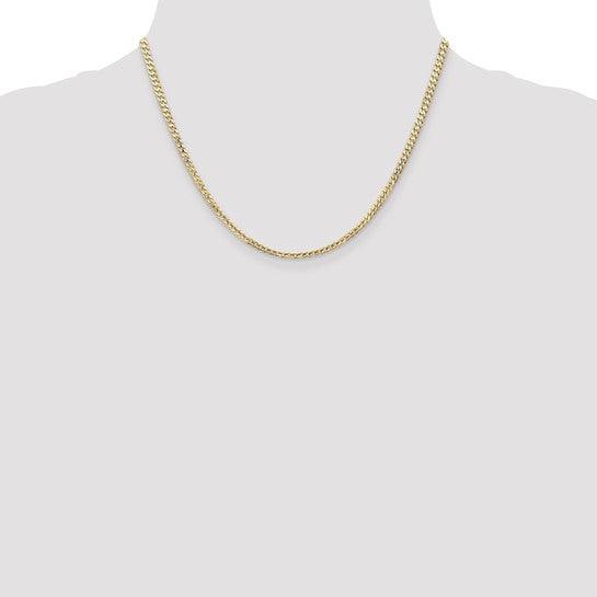 14k 3mm Open Concave Curb Chain