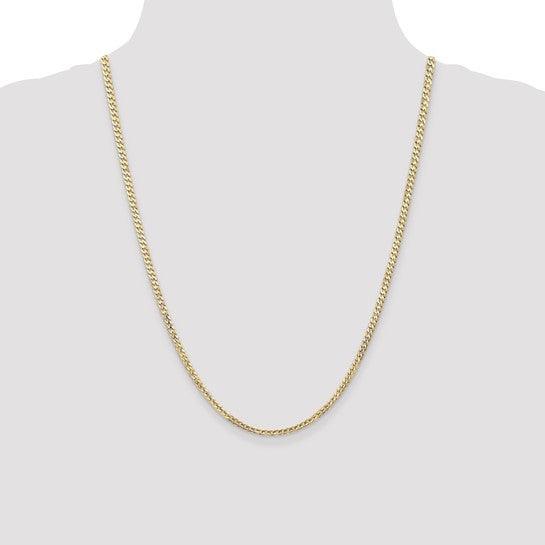14k 3mm Open Concave Curb Chain
