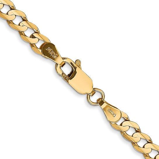14k 3.8mm Concave Curb Chain