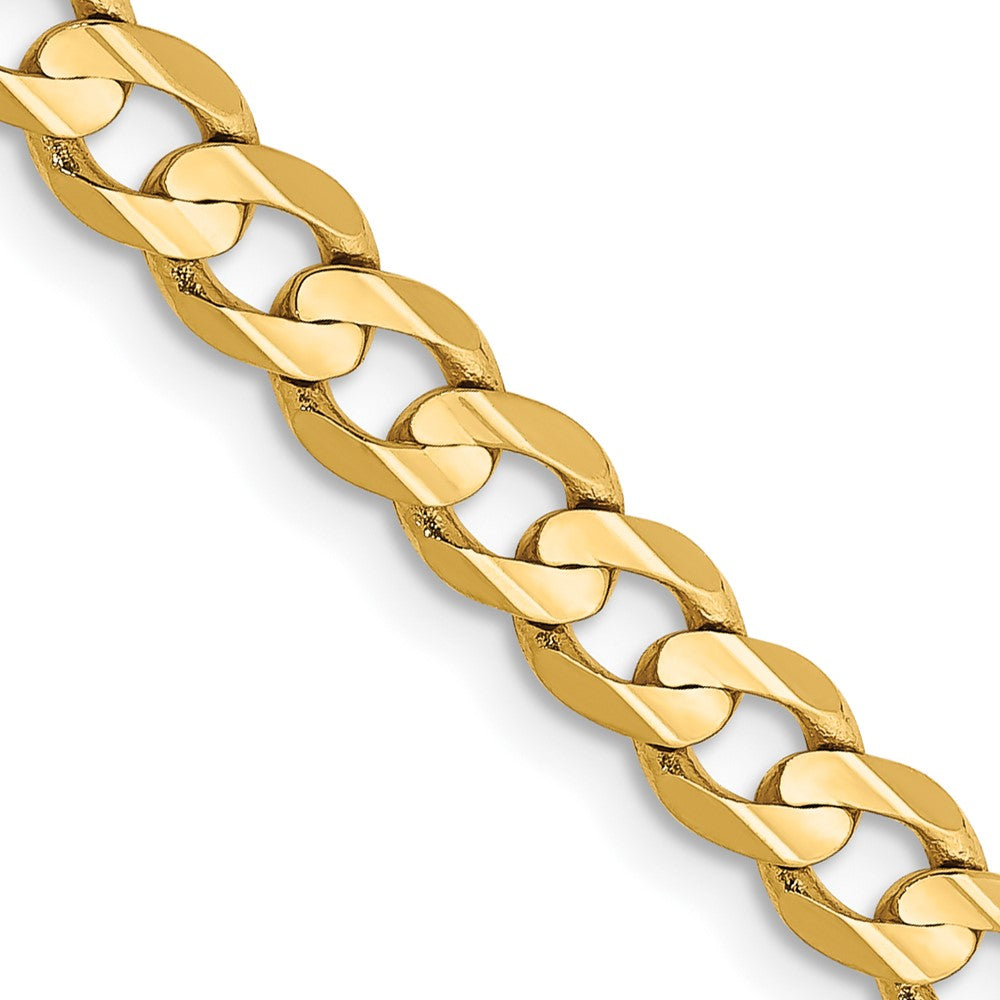 14K Yellow Gold Open Concave Curb Chain — 4.5 mm