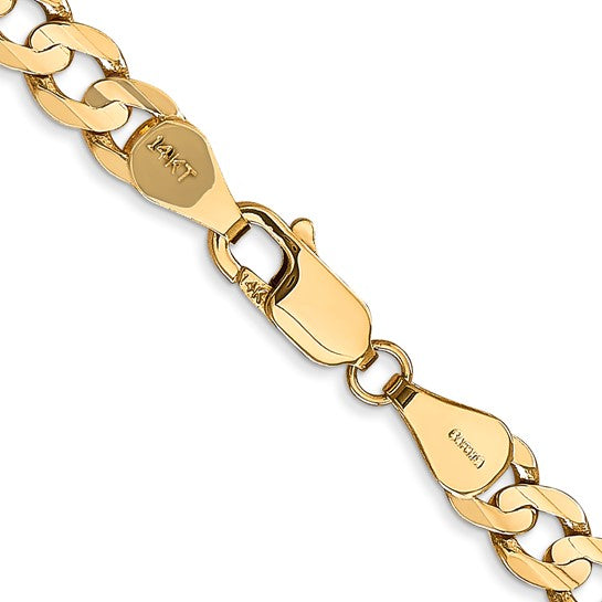 14k 5.25mm Open Concave Curb Chain